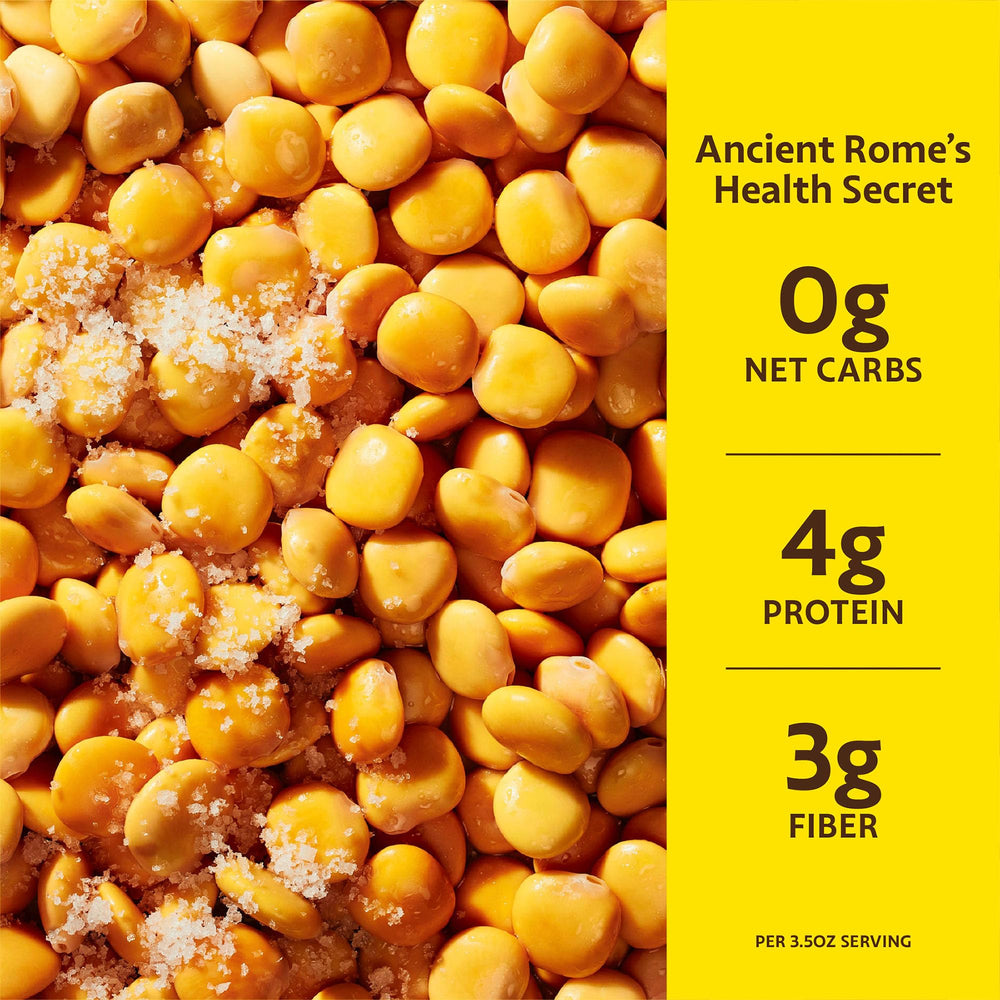 BRAMI Lupini Snack 7g protein nutrition label emphasizes protein.