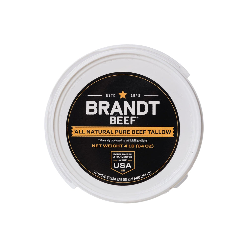 Brandt Beef Tallow in a hot frying pan ready for searing.