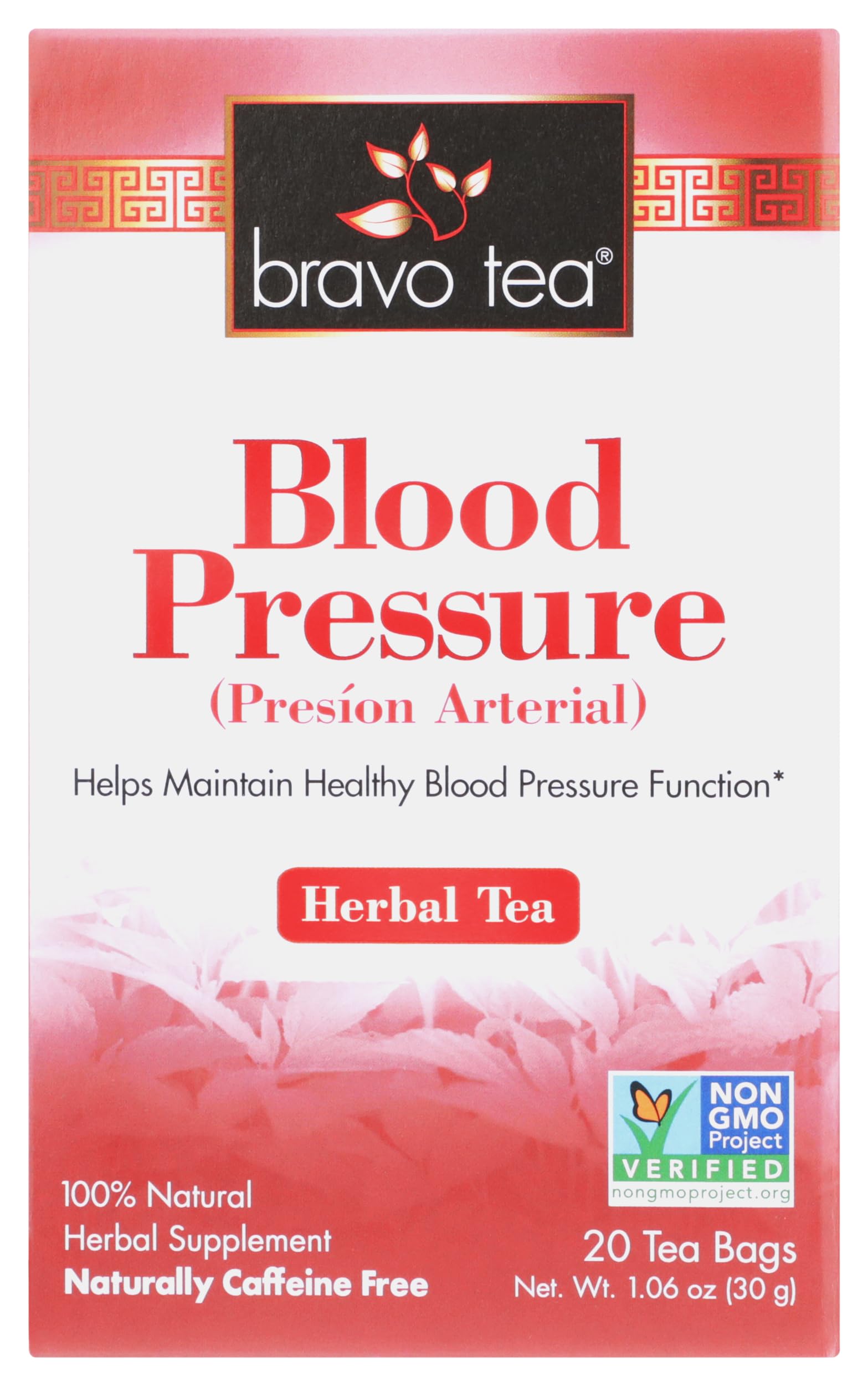 Bravo Tea Blood Pressure box showing premium packaging for everyday brewing