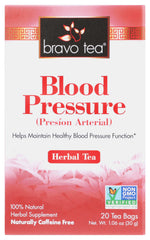 Bravo Tea Blood Pressure box showing premium packaging for everyday brewing