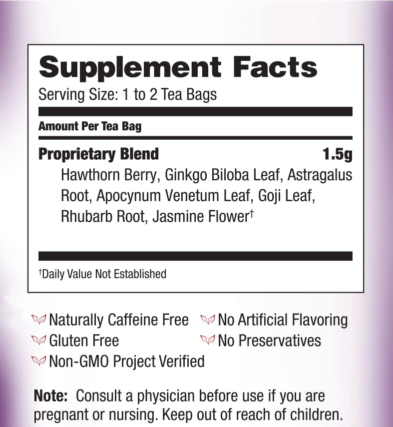 Bravo Tea Chlesterol Health label on packaging signaling quality ingredients