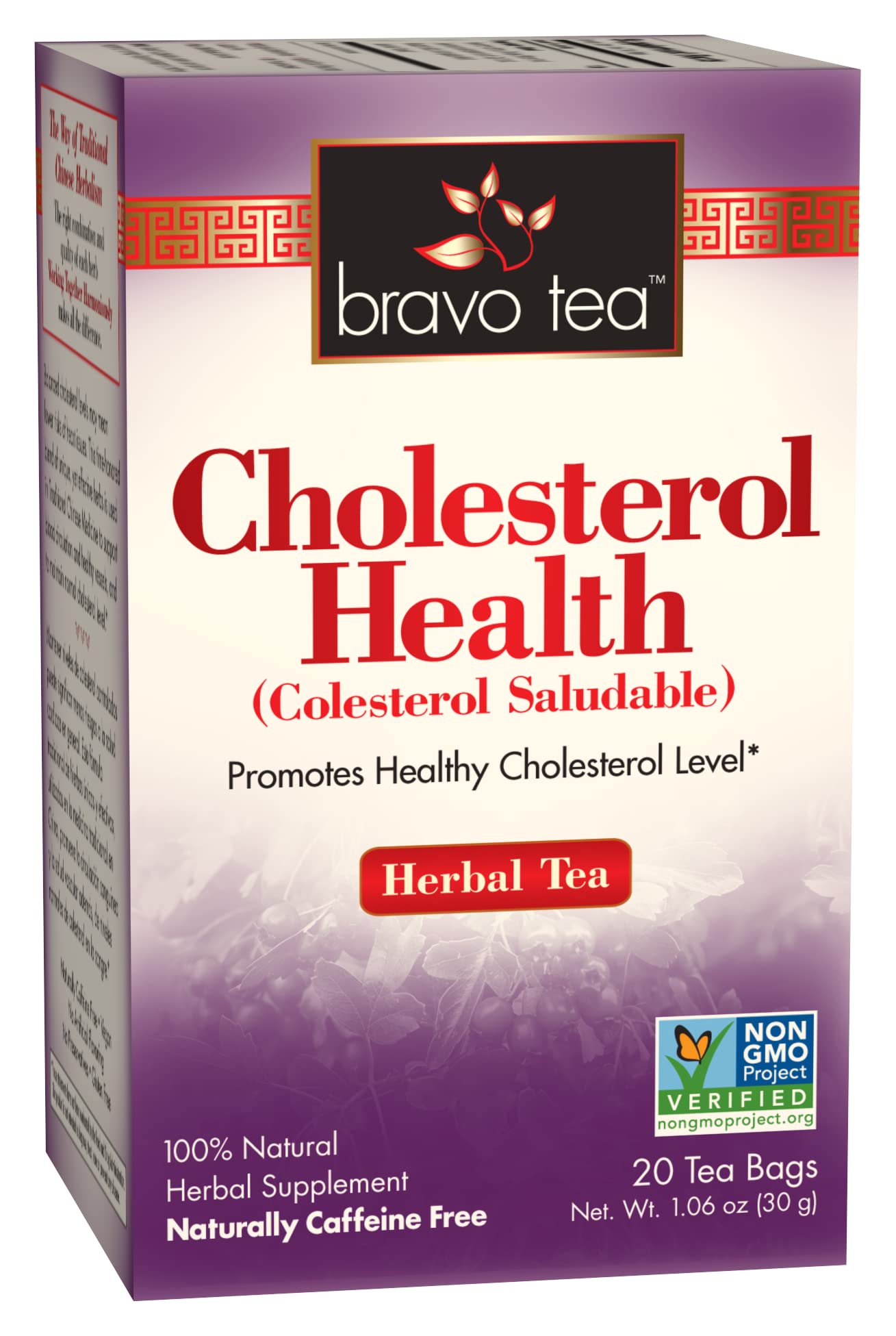 Bravo Tea Chlesterol Health tea bag in cup, ideal for a versatile daily ritual