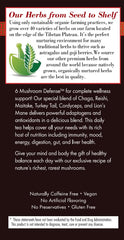 Steaming cup of Bravo Teas 6Mushroom Dfns with inviting aroma