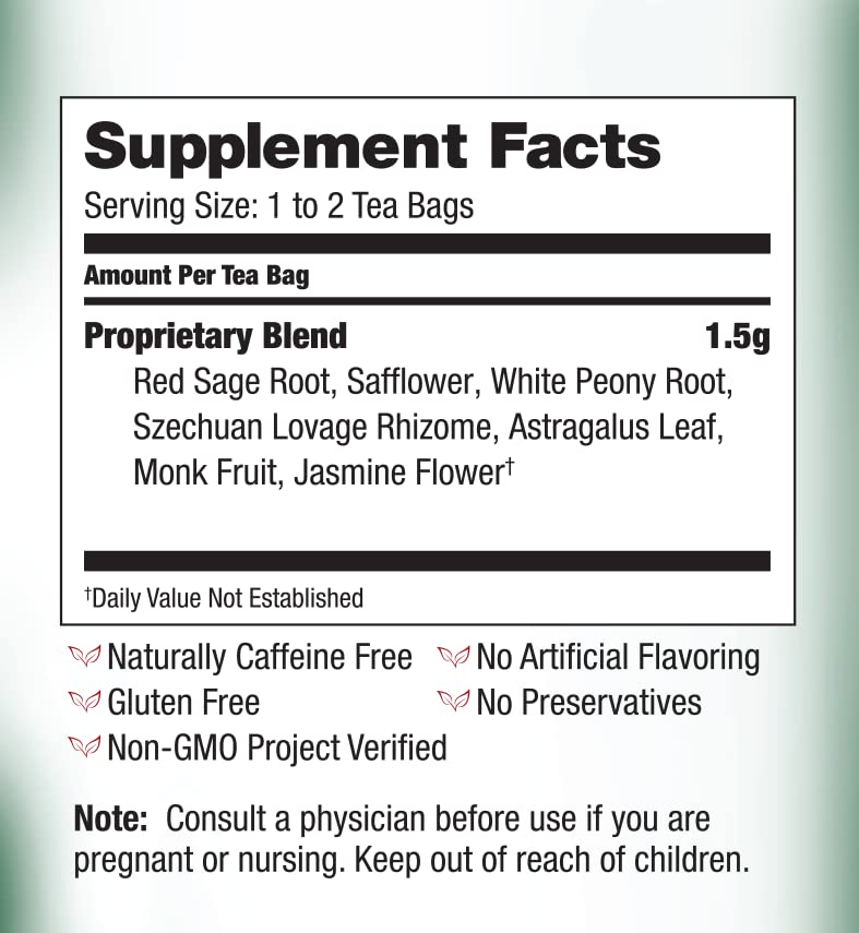 Bravo Tea Blood Circulation natural flavors visible in the cup, a fragrant, balanced infusion.
