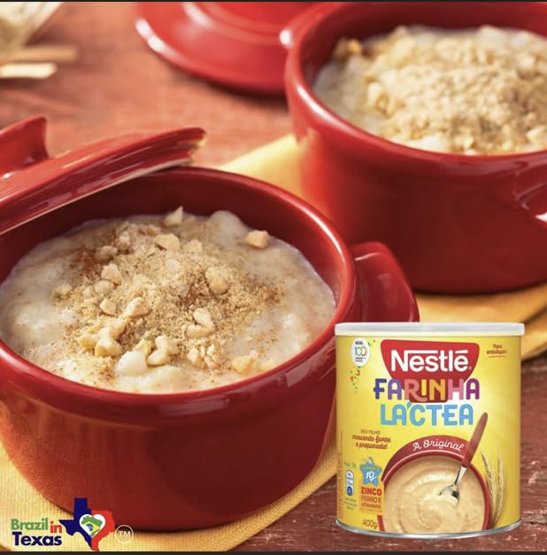Brazil in Texas Farinha Lactea nutrition label highlights zinc, iron and vitamins