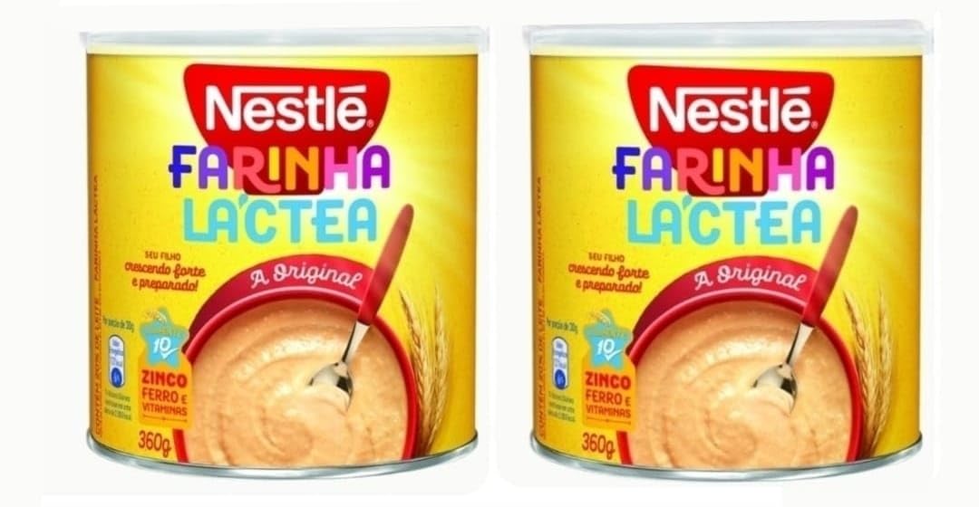 Brazil in Texas Farinha Lactea original can front view, quick Brazilian breakfast porridge