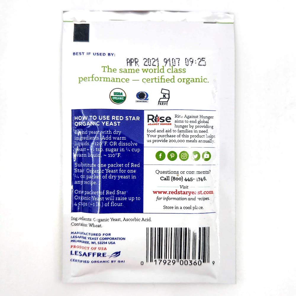 Breadtopia Lesaffre Red Star Organic Instant Yeast 5-pack ready for quick, flexible baking.
