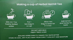 Steaming cup of Herbal Hermit mint tea for fresh breath.
