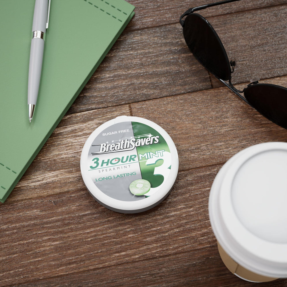Breath Savers after-coffee moment captures cooling, minty breath for social occasions.