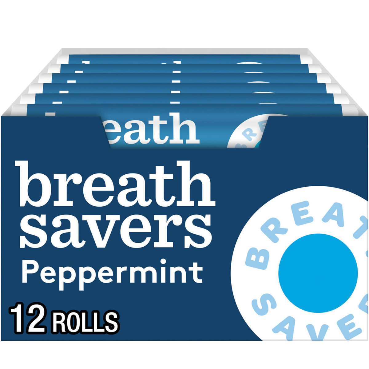 Breath Savers Peppermint mints in rolls provide a refreshing, sugar-free on-the-go breath refresh.