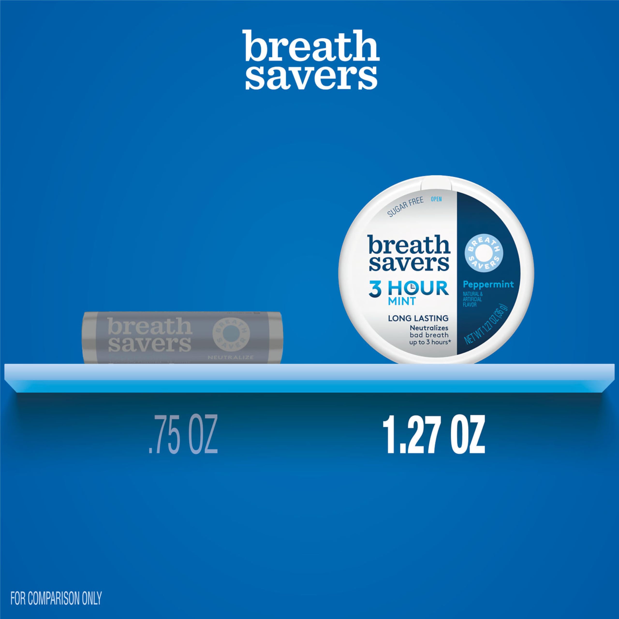 Breath Savers tin in car and desk setup for quick refresh