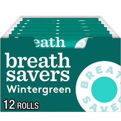 Breath Savers Wintergreen mints box, ready for travel freshness.
