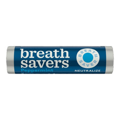 Breath Savers Peppermint roll packaging in bulk 48 rolls.