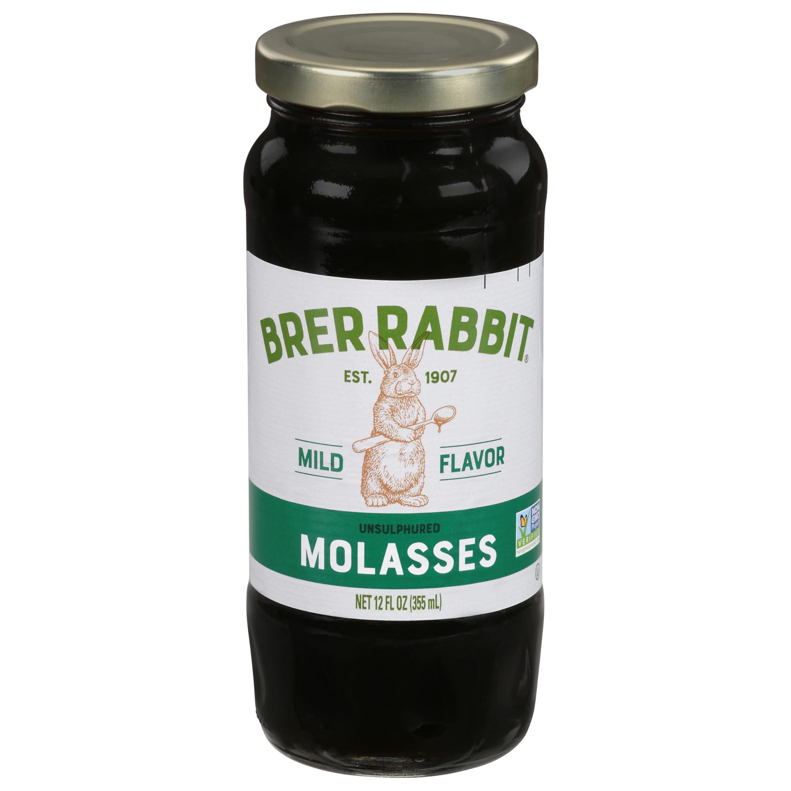Brer Rabbit Unsulphured Molasses bottle showcasing mild flavor and light color for subtle sweetness