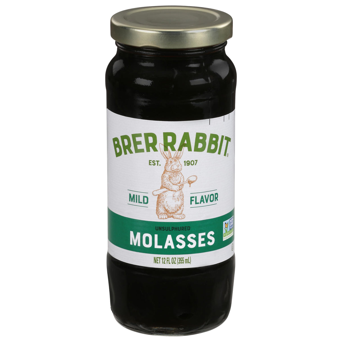 Brer Rabbit Unsulphured Molasses bottle showcasing mild flavor and light color for subtle sweetness