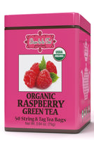 Brew La La Organic Green Tea Raspberry flavor tin offers a fresh aroma for daily enjoyment.