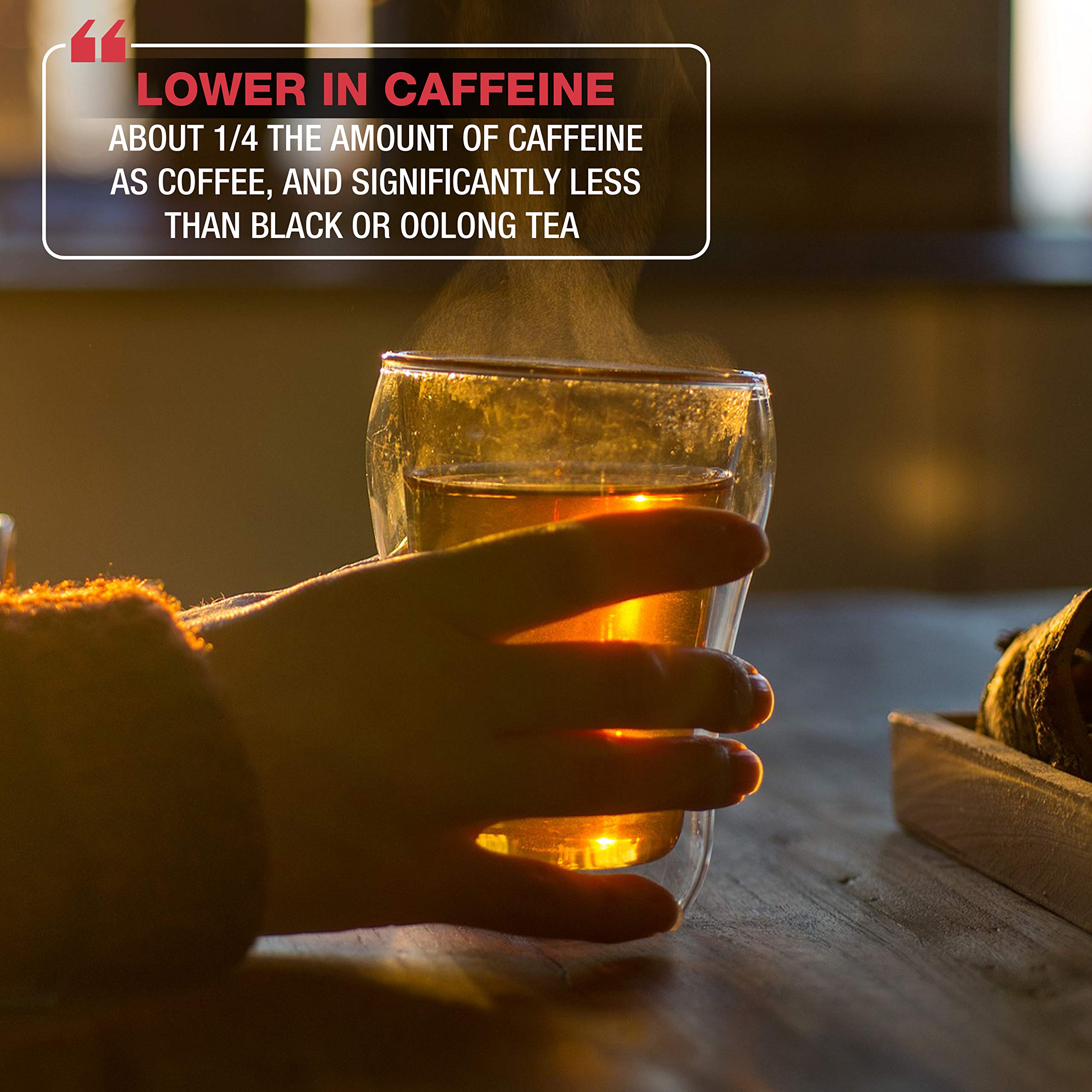 Brew La La steeping green tea in a cup for a calming ritual