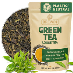 BREWIX Green Tea Darjeeling leaves showcase vibrant aroma for daily rituals.