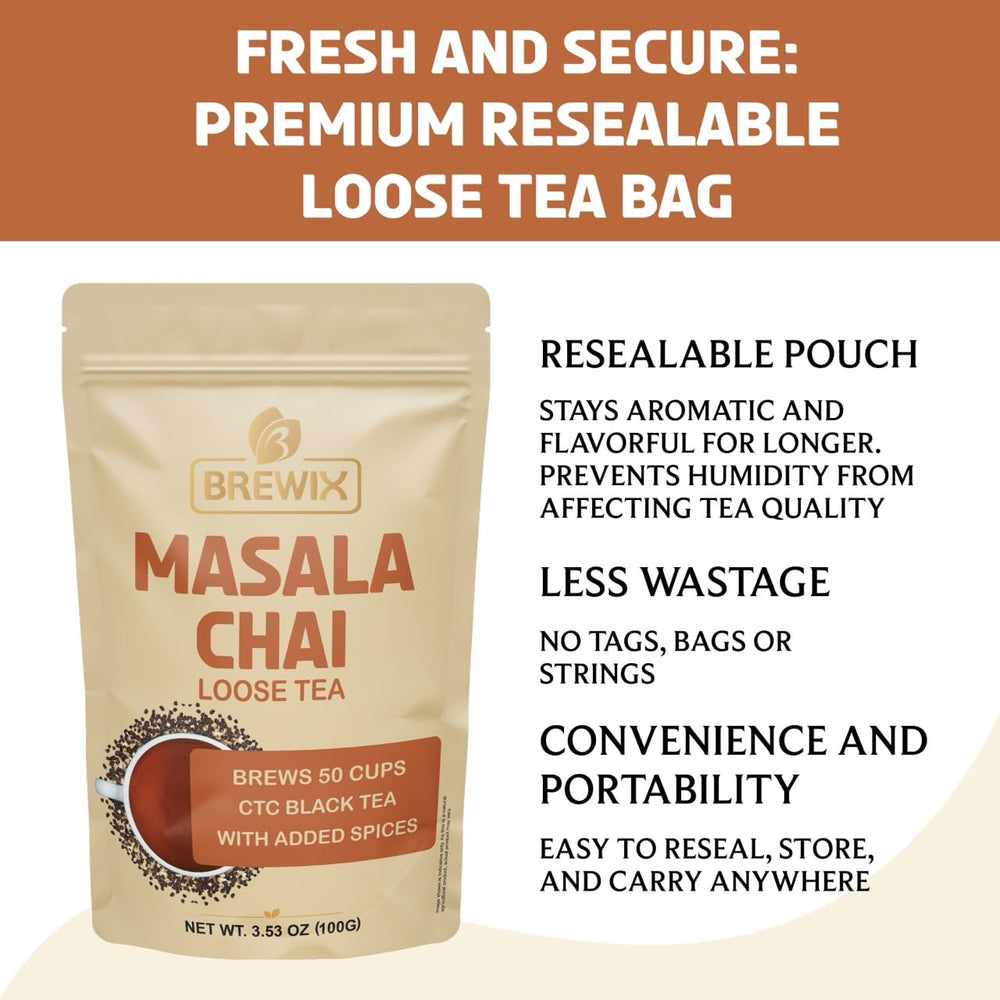 BREWIX Masala Chai stovetop brew for a cozy afternoon.