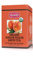 Brew La La Green Tea ginger-peach cup with soothing aroma.