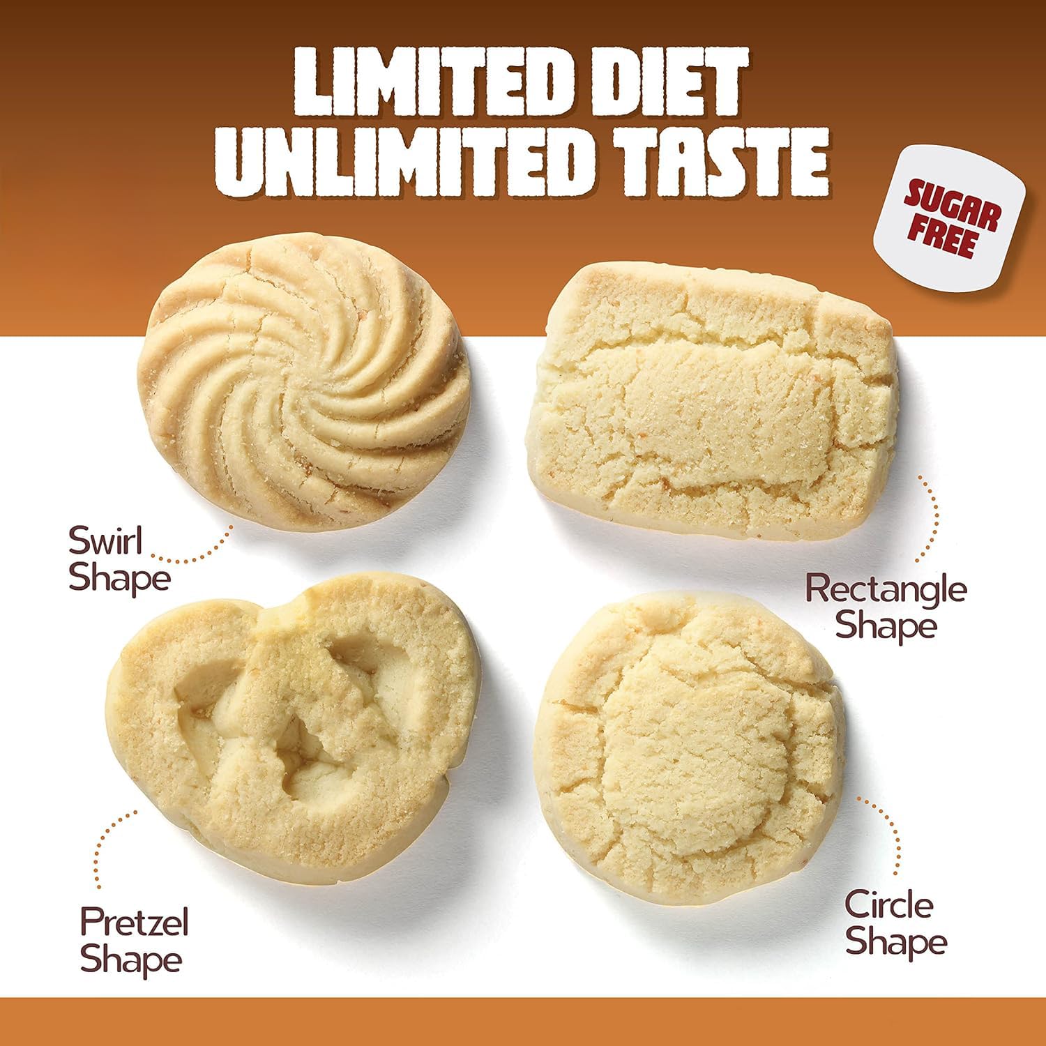 BREXONIC Sugar Free Butter Cookies on a plate, perfect for tea time