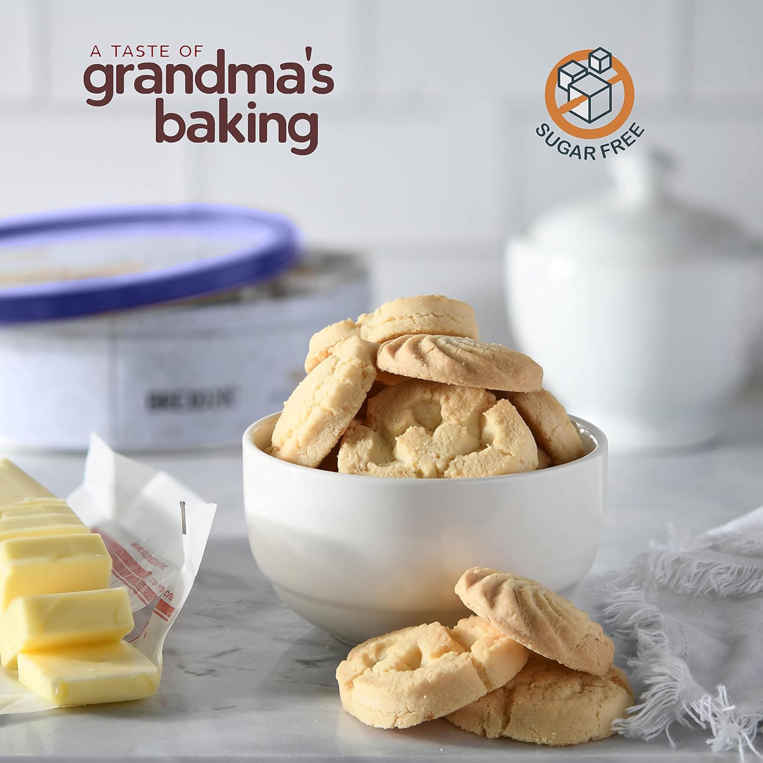 BREXONIC Sugar Free Butter Cookies zero sugar label signals a sugar-conscious choice