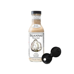 BRIANNAS Asiago Caesar dressing bottle highlights premium ingredients for bold salads.
