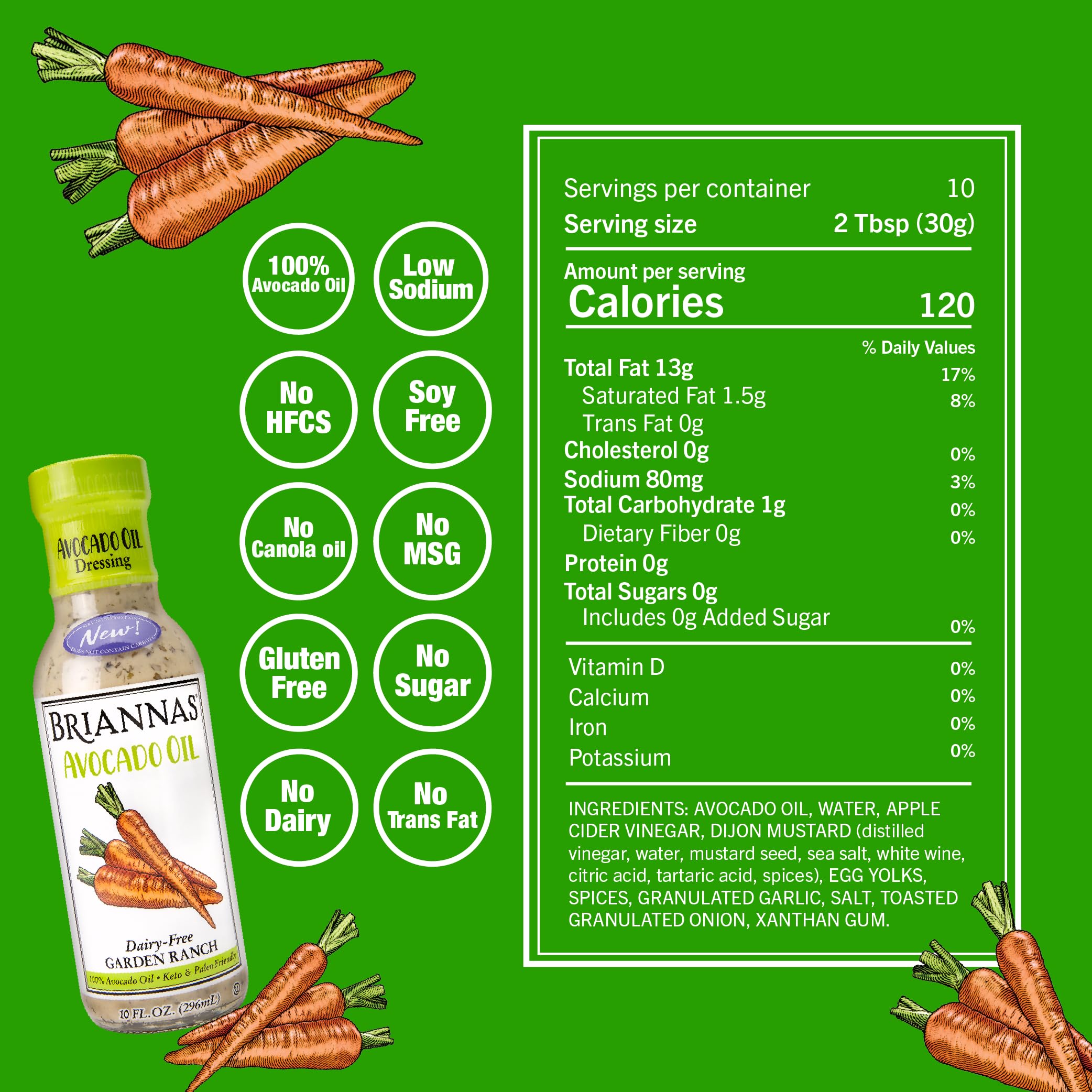 BRIANNAS avocado oil dressing pour highlights smooth texture for sandwiches