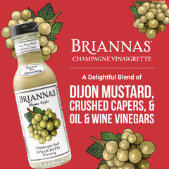 BRIANNAS Champagne Vinaigrette poured over greens for a bright, tangy finish.