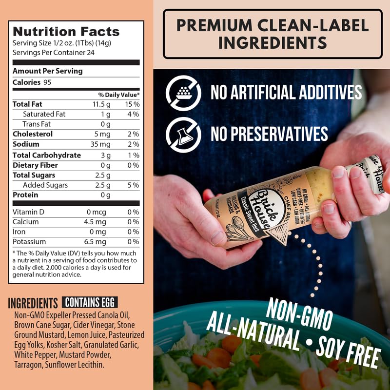 Brick House Classic Sweet Herb Vinaigrette label closeup showing clean ingredients