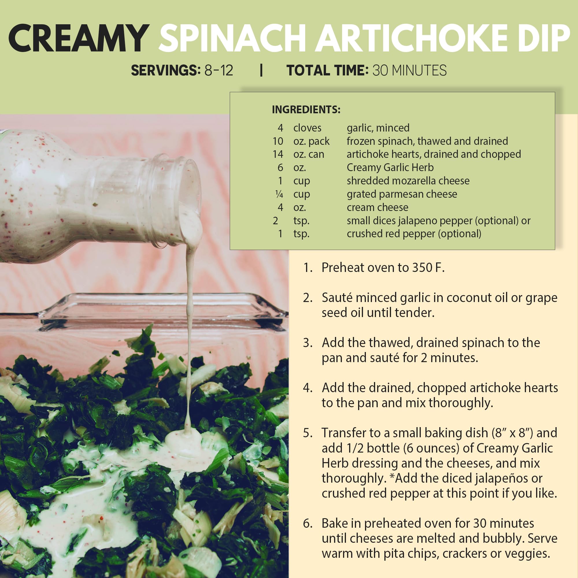 Brick House Creamy Garlic Herb Vinaigrette in a bowl shows creamy texture for dairy-free use.