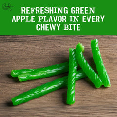 Green Apple among 12 gourmet flavors in Bricktown Goods old fashioned candy assortment.