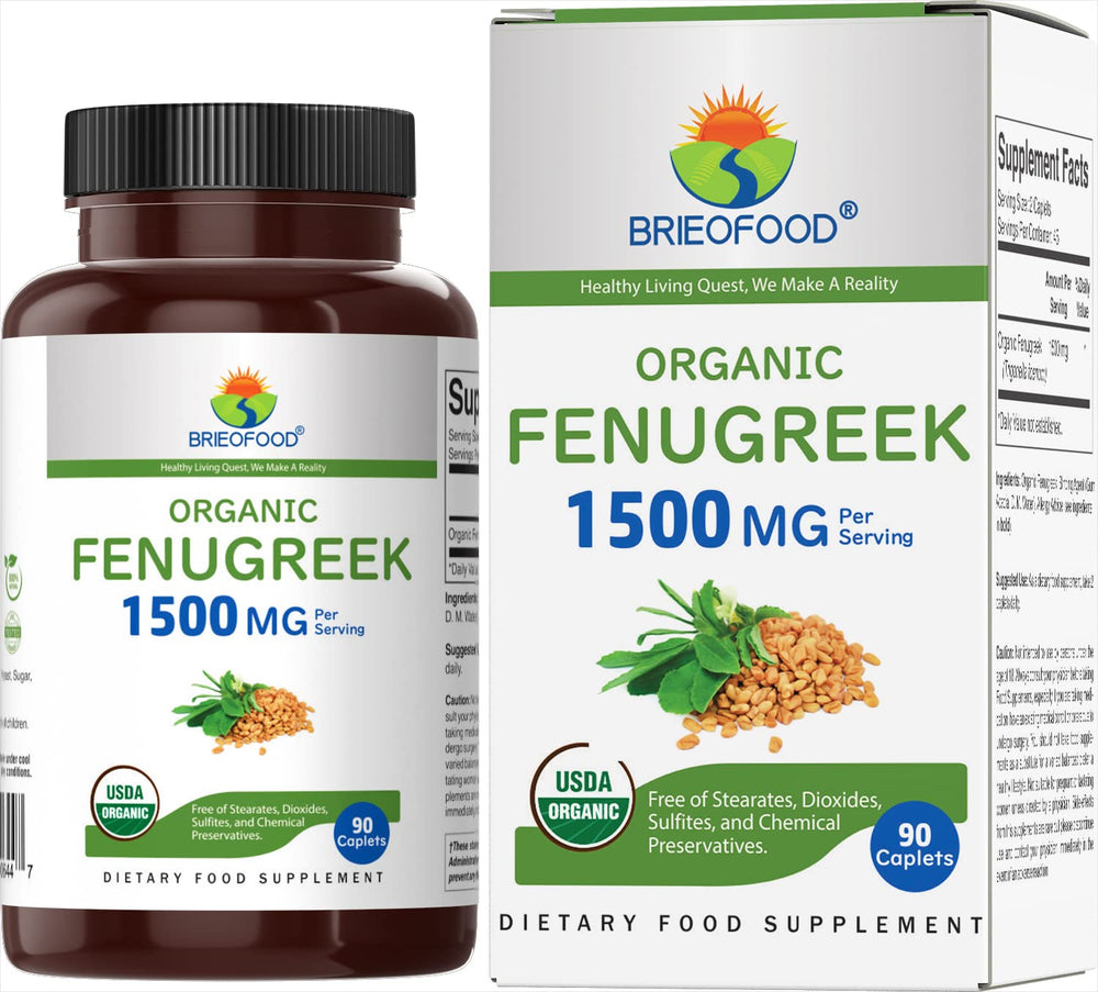 Brieofood Fenugreek bottle pour with high-potency 1500mg per serving.