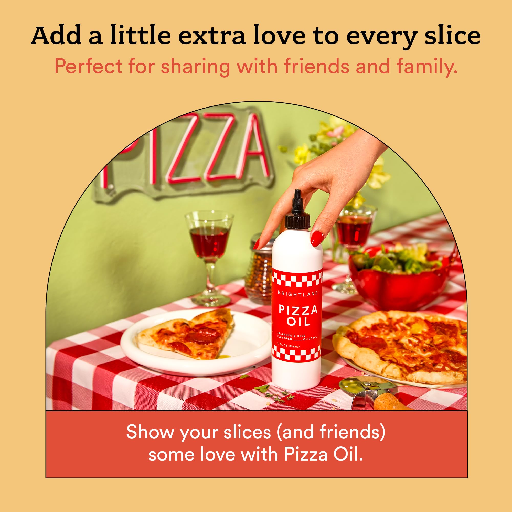 Brightland Pizza Oil drizzle over pasta or eggs boosts flavor and brightness