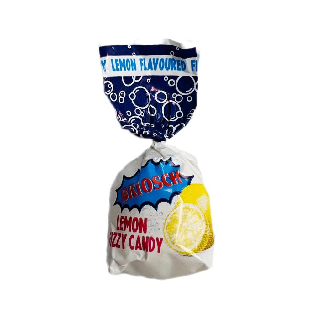 Serving idea: Brioschi candies poured into a glass for citrus refreshment.