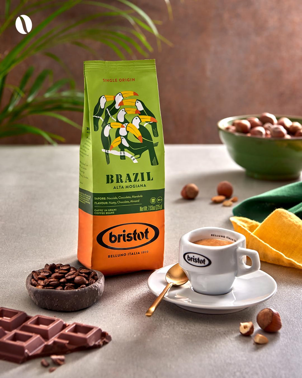 Bristot Alta Mogiana close-up showcases natural sweetness and balanced flavor.
