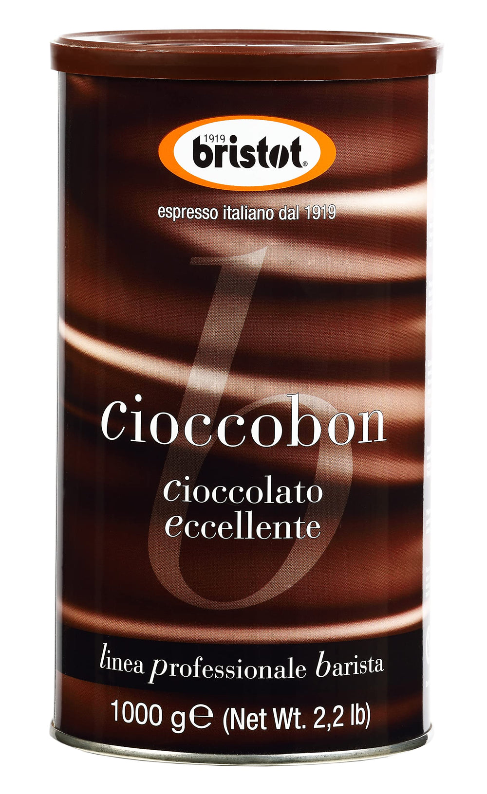 Cup of Bristot Cioccobon hot chocolate with steam, ideal for a relaxing evening