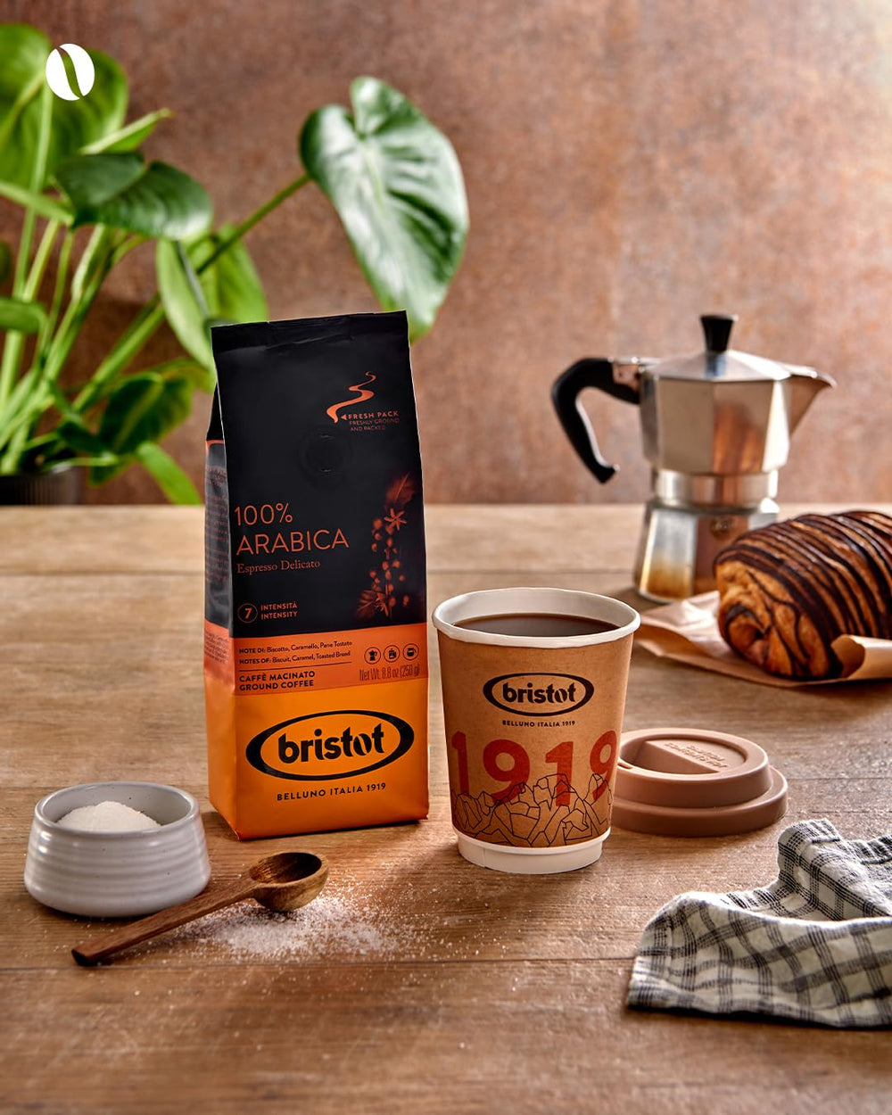 Bristot Italian Espresso Delicato cup—balanced flavor for everyday espresso.