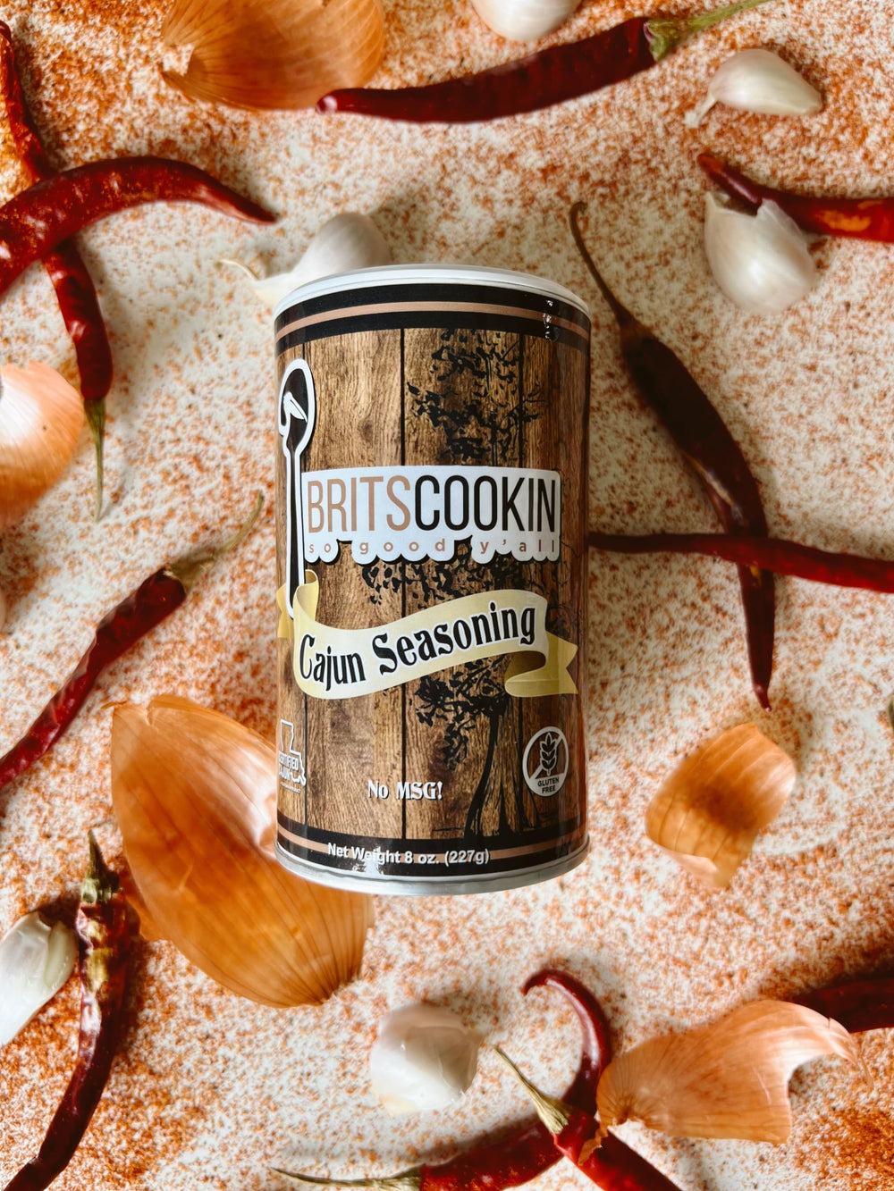 Britscookin Cajun Seasoning sprinkle on chicken to add balanced heat and flavor.