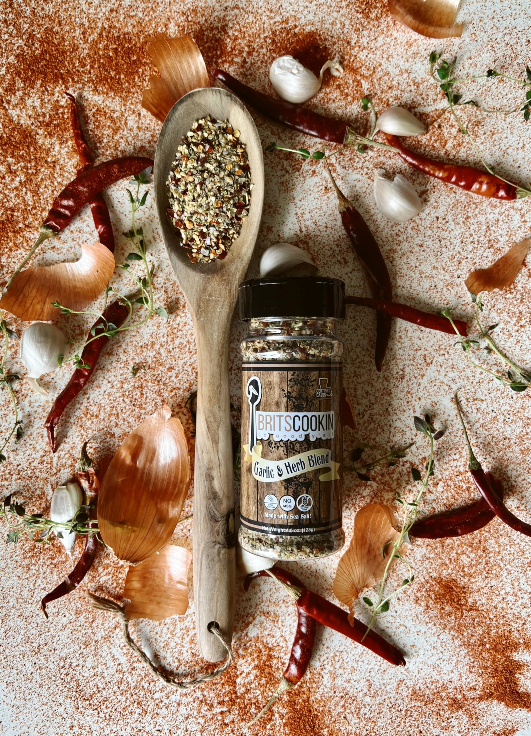 Britscookin garlic & herb on fish for savory seafood enhancement
