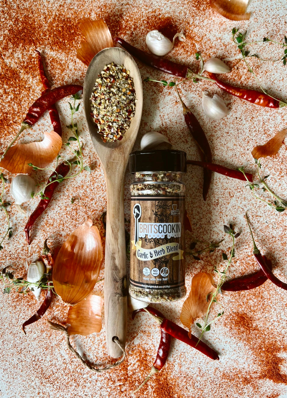 Britscookin garlic & herb on fish for savory seafood enhancement