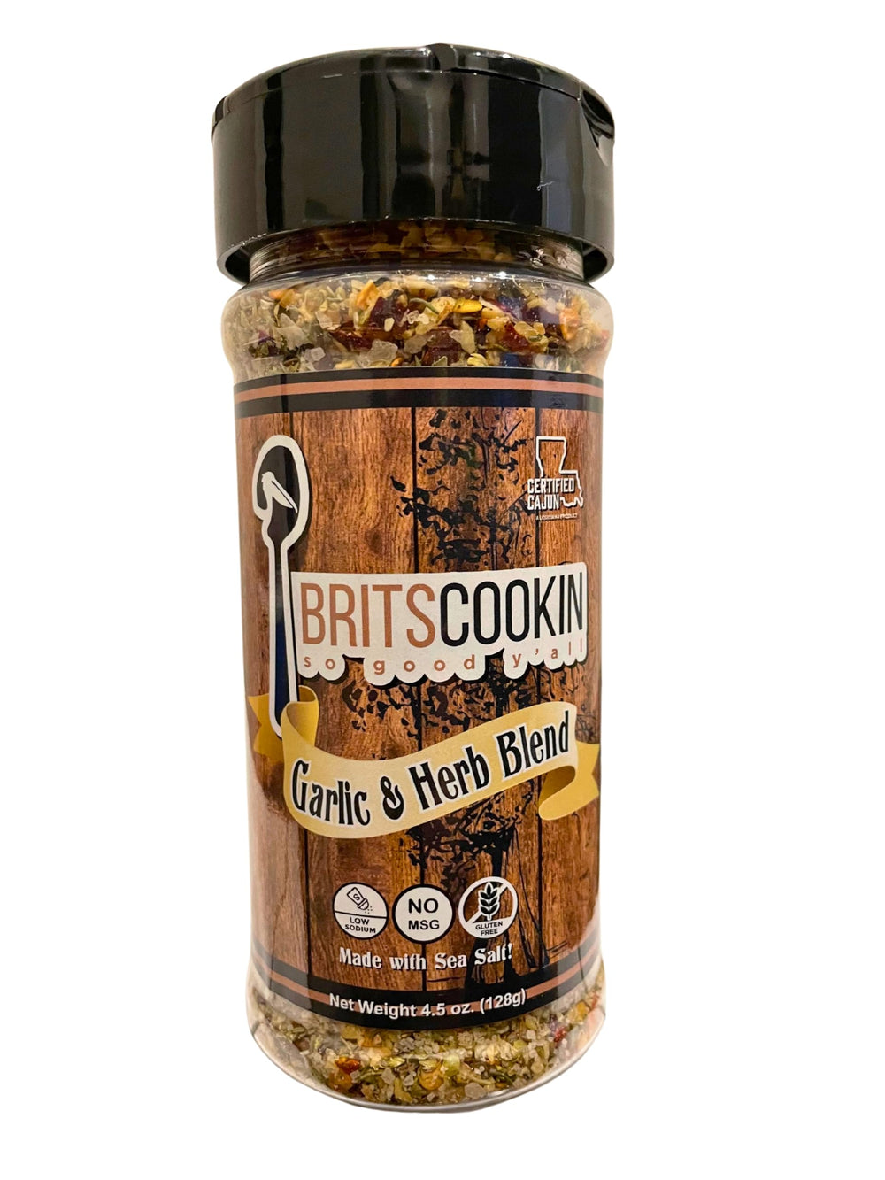 Britscookin Garlic & Herb Seasoning pack front adds bold, low-sodium flavor