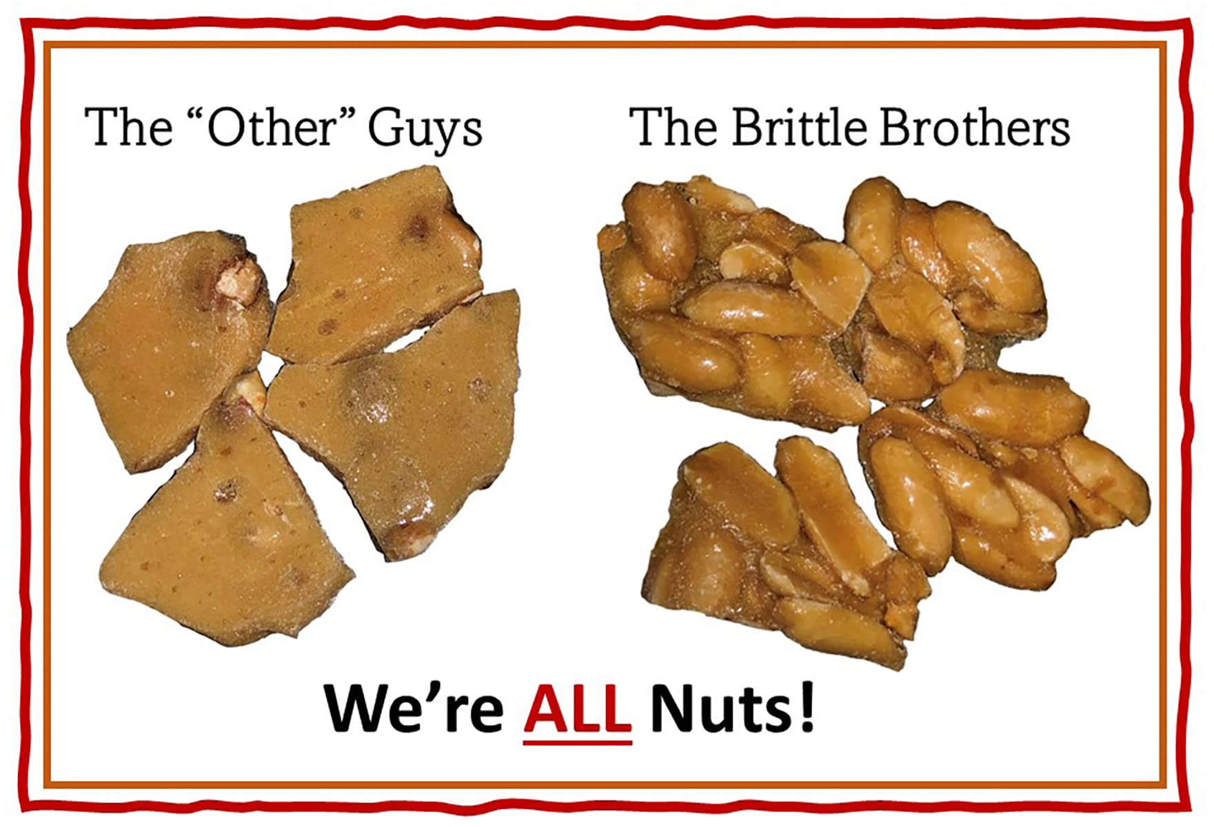 Golden brittle texture showing crisp, nut-rich bites from Brittle Brothers.