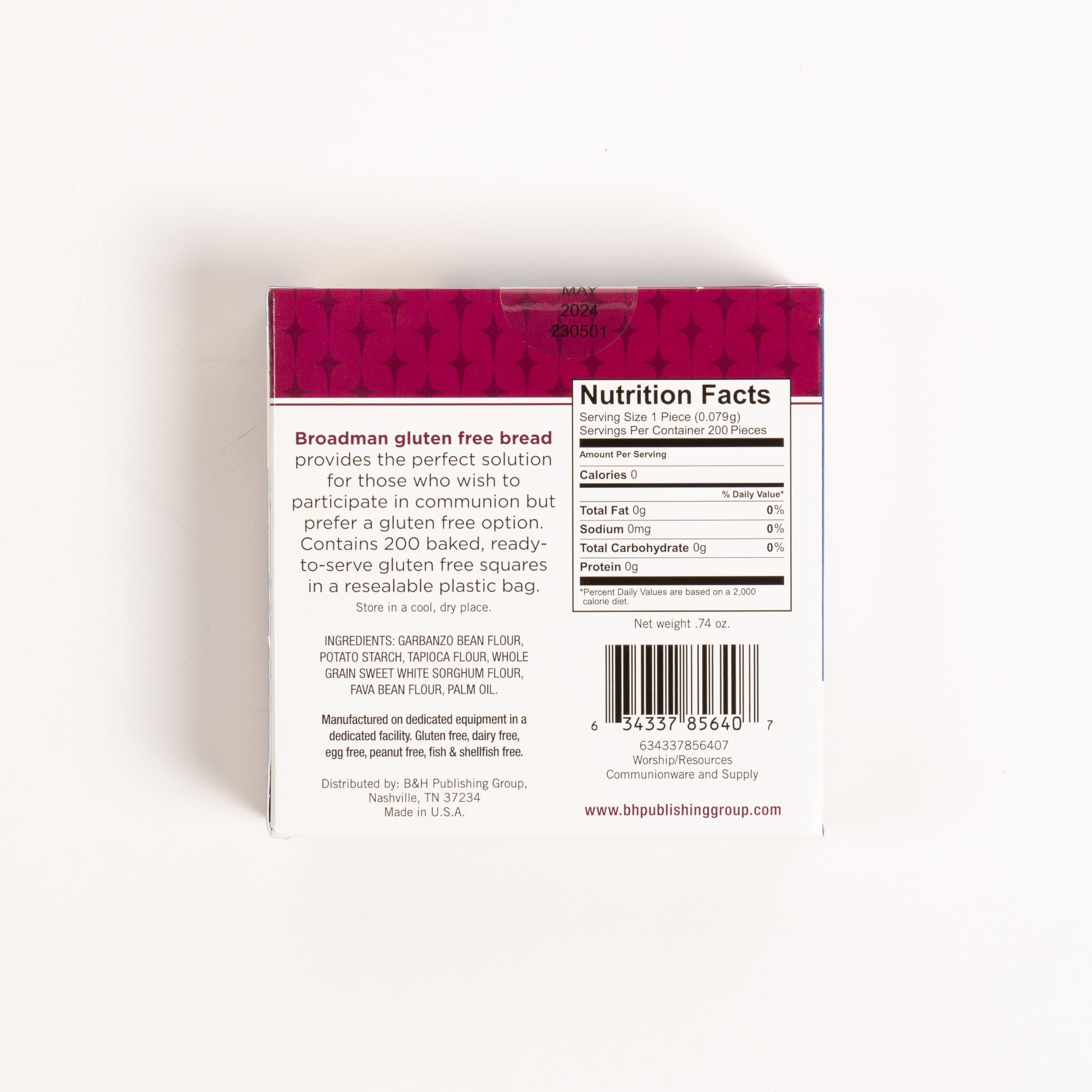 Broadman gluten-free communion bread slices for easy serving