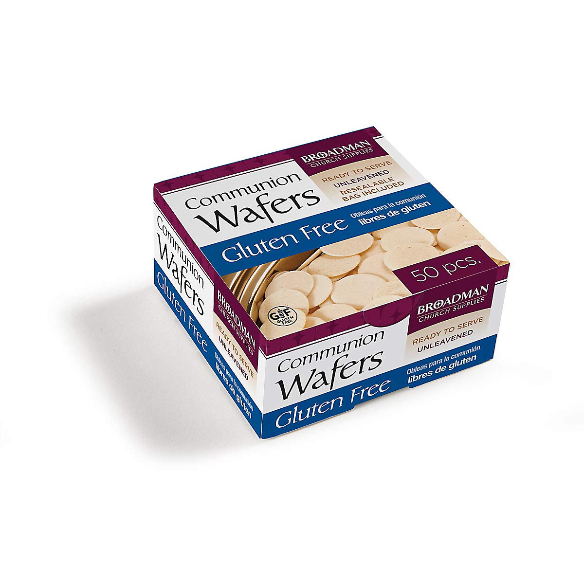 Broadman pouch packaging keeps gluten-free wafers fresh and easy to transport.