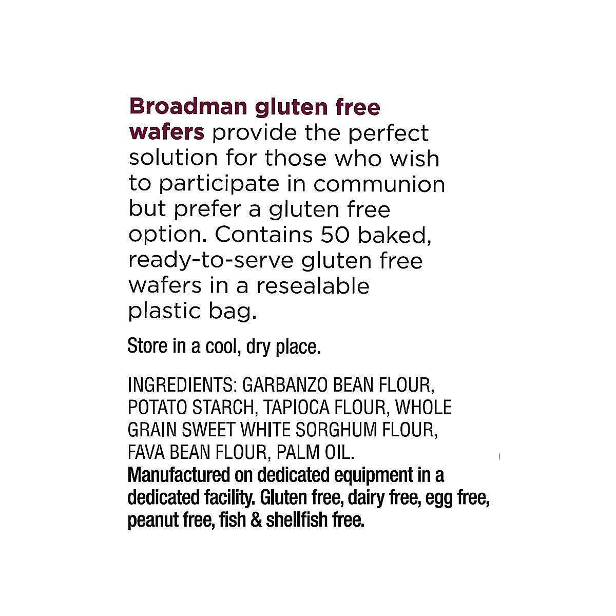 Broadman wafer texture close-up shows crisp, light texture ideal for reverent rituals.