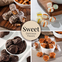 Broadway Basketeers Birthday Gift Tower tiers showcase an elegant, shareable snack experience.