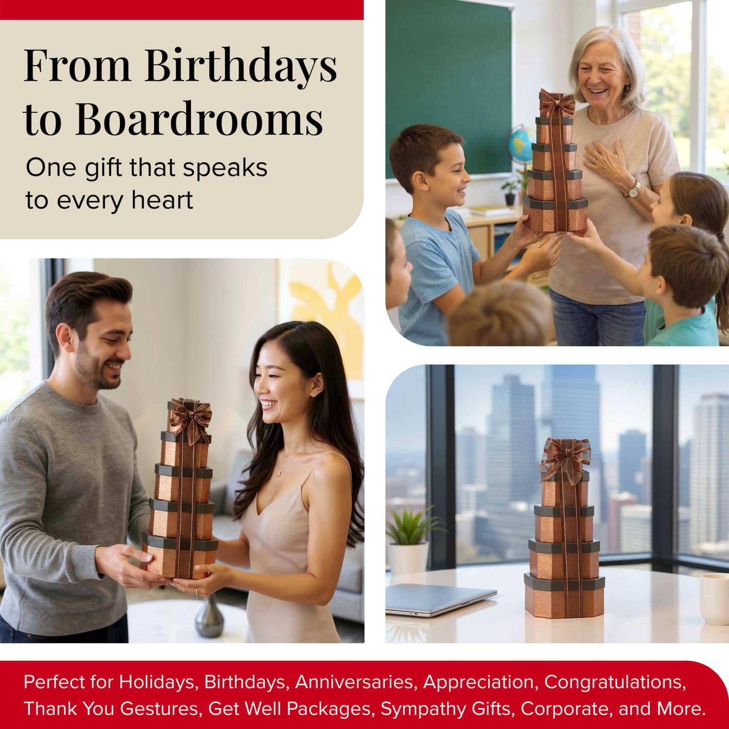 Broadway Basketeers Get Well Gift Basket Tower tower packaging