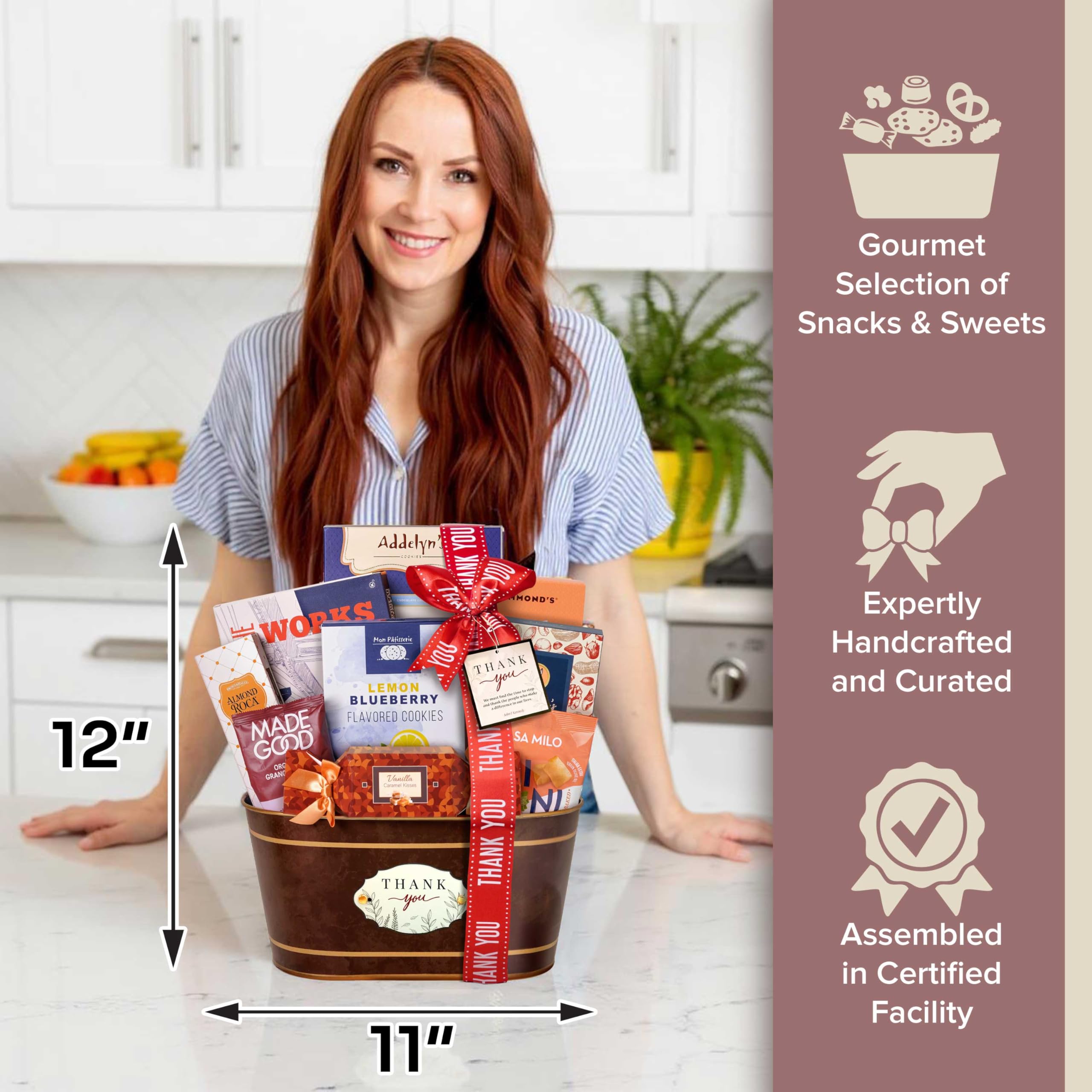 Broadway Basketeers kosher certification label visible, signaling trusted quality.