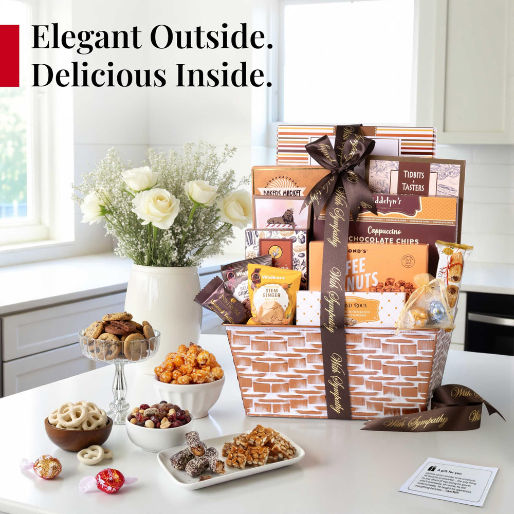 Broadway Basketeers popcorn and nuts close-up, ideal for sharing during mourning.